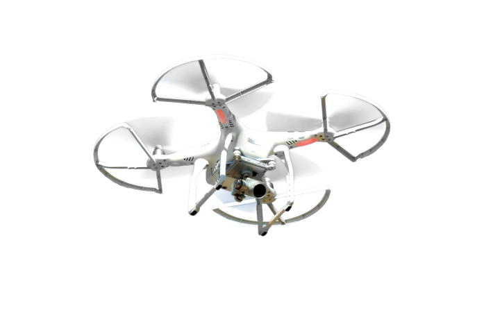 white quadra-copter drone